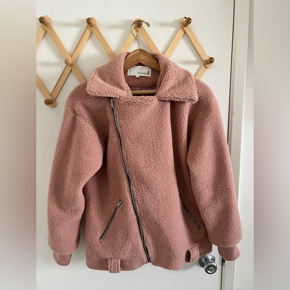 Dusty Pink Sherpa Jacket - Picture 4 of 7